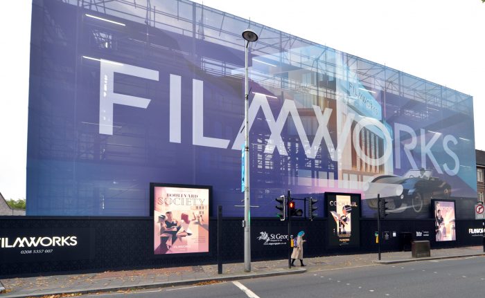 a building wrap for Filmworks in London