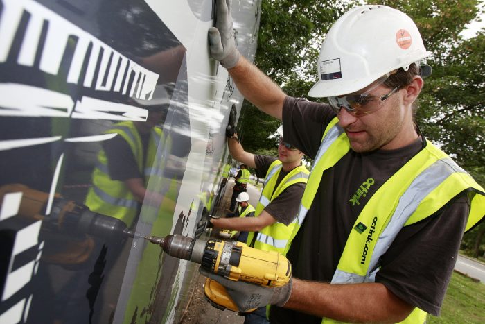 An Octink installation team at work