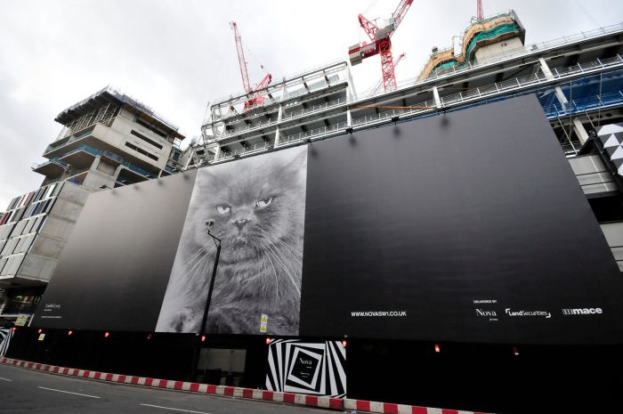 a black building wrap in London