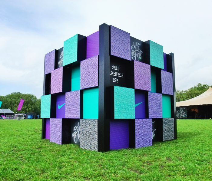 Display selfie wall/cube for We Own The Night London by Octink