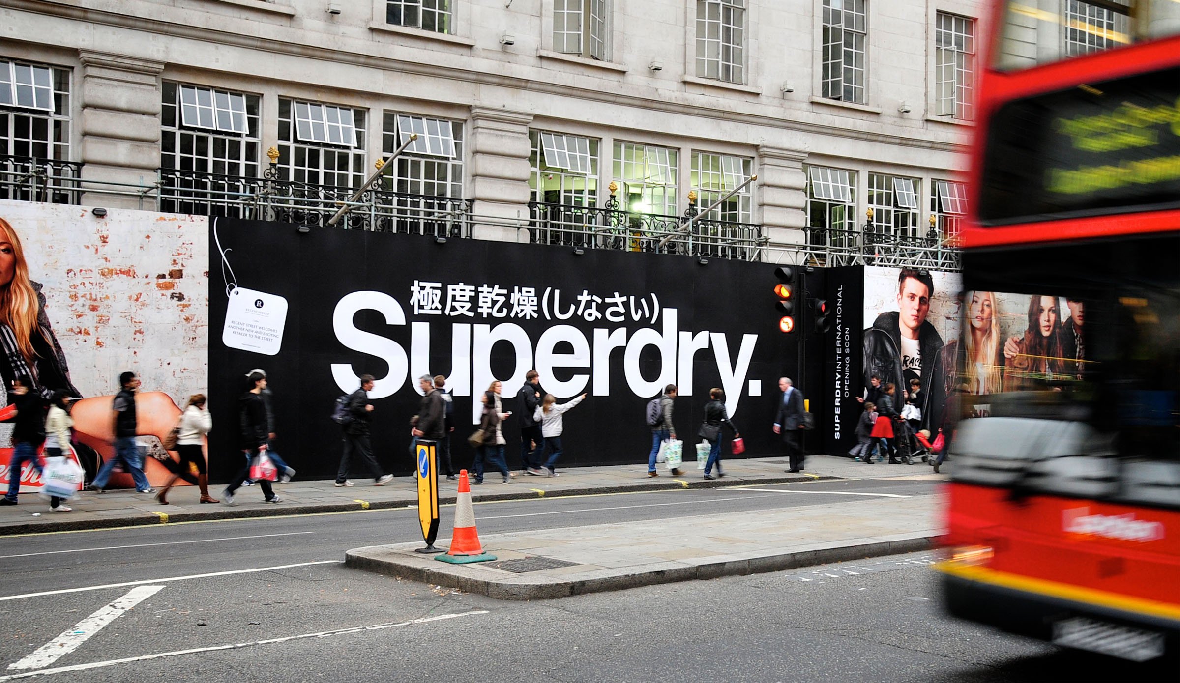 Disruption hoarding for Superdry in London's Regent Street